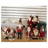 Lot of Santa decor in tote with lid