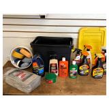 Tote of car washing details items