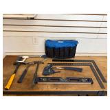 Kobalt level & tool bag- assorted hammers and more