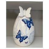 Home decor egg shaped w butterfly & flower details