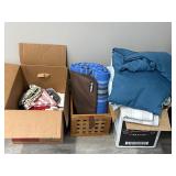 Kitchen towels, box, Hurley blanket