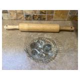 clear glass decanter stoppers & rolling pin