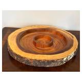 handmade natural wood live edge serving platter