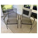 2 Metal Motion Patio Dining Chairs
