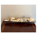 Metal centerpiece with faux flower decor