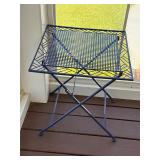 Lightweight metal folding table blue