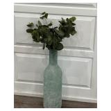 Floor vase bottle with artificial plant