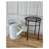Plant stand and watering can