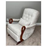 Vintage swan arm recliner reupholstered textured