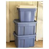 Lot of 3 totes with lids