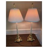 Pair of Stiffel Brass Candlestick Lamps
