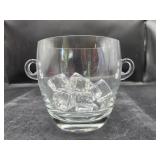 Block Lead Crystal Ice Bucket w/ Glass Ice Cubes