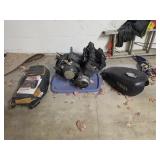 Vintage Yamaha motorcycle engine and parts