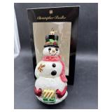 Christopher Radko Snowman w/ Cardinals Ornament