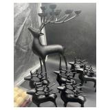 Set of 8 Reindeer Candelabra & Candle Holders