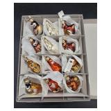 12pc Dept 56 Mercury Glass Christmas Ornament Set