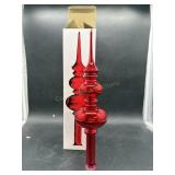 Dept 56 Red Glass Tree Topper Finial w/ Box
