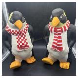 Pair of Vintage Paper Mache Holiday Penguins
