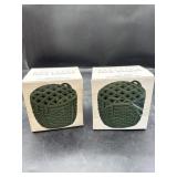 2 Cast Iron Peck Baskets