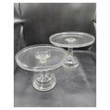 2 Glass Cake Stands
