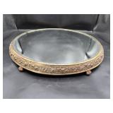 Vintage Ornate Mirrored Pedestal Display Stand