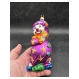 Vintage Radko Clown Mercury Glass Ornament