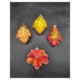 4pc Christopher Radko Maple Leaf Ornaments