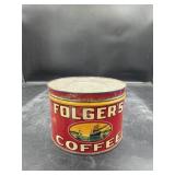 Vintage Folgerï¿½s Coffee Tin Key Wind Lid