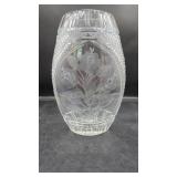 Antique Pressed & Etched Glass Vase