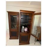 2-Pc Wood Media / Display Cabinets