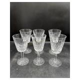 6 Waterford Style Cut Crystal Wine Glasses