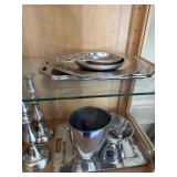 Mixed Pewter Serveware & Candlestick Lot