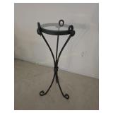 Wrought-Iron Glass Topped Plant Stand