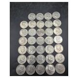 34 Kennedy Half Dollar Coins - Various Years