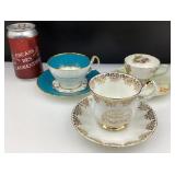 3 tasses et soucoupes, dont Paragon