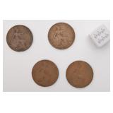 4 pièces halfpennies, Angleterre, George V, 1912,