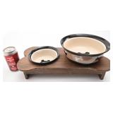 Ensemble de bols pour chien, avec support