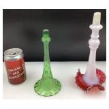 2 pièces d'épergnes, dont 1 en verre victorien