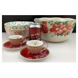 Saladier Pioneer Woman et 2 bols, 2 tasses
