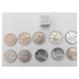 10 pièces de 5 cent canadiennes, George VI,