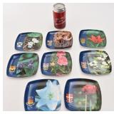 8 assiettes de collection MB, fleurs canadiennes