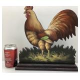 Coq décoratif, en bois, peint main