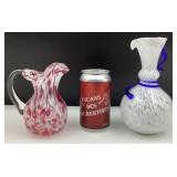 2 vases en verre soufflé