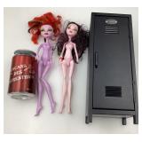 2 poupées Monster High et casier d'école en