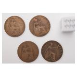4 pièces halfpennies, Angleterre, George V, 1916,