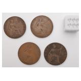 4 pièces halfpennies, Angleterre, George V, 1920,