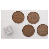 4 pièces halfpennies, Angleterre, George VI,