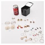 Lot de boucles d'oreilles, en argent 925 et