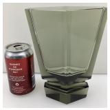 *Vase géometrique en verre fumé, Mid-Century