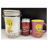 Tasse et pot à bonbons Tweety Bird